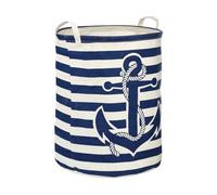 Premier Housewares Anchor Cotton Laundry Bag - Navy, 38 x 38 x 48 cm