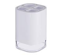 Premier Housewares Electric Toothbrush Holder White Double Base Design Bathroom Accessories For Small Bathroom Acrylic Toothbrush Holders/Brush Caddy 8 x 11 x 8