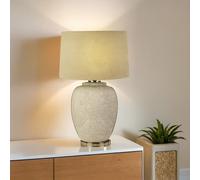Orsina Anora Ceramic Table Lamp With Linen Shade in Gold Orsina Gold
