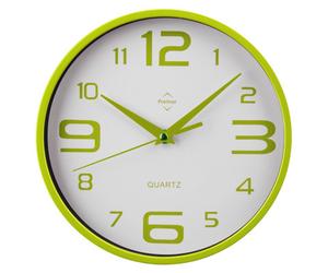 Orsina Anson Lime Green And White Plastic Wall Clock