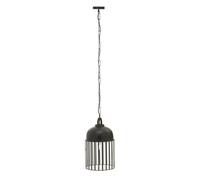 Orsina Antique Black Pendant Light, Open Frame One Bulb Cage Light, Handcrafted Metal & Glass Hanging Fixture Orsina Black