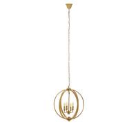 Orsina Antique Brass Pendant Light, Overlapping Ring Chandelier With 4 Lights, Metal Ceiling Light Fixture