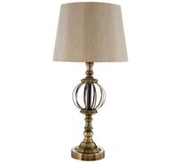 Orsina Antique Brass Table Lamp With Orb Base, Classic Bedside Light, Soft Glow Lighting Lamp For Home & Office