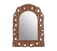 Tristram Antique Brown Arc Leaf Wall Mirror Premier Housewares Brown One Size