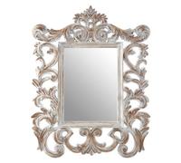 Caracci Antique Grey Fleur-De-Lis Wall Mirror Premier Housewares Grey One Size