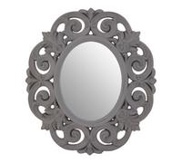Itaka Antique Grey Scroll Design Wall Mirror Premier Housewares Grey One Size