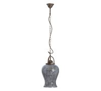 Orsina Antique Silver Finish Pendant Light, Rustic Mirrored Glass Hanging Light For Dining Room Or Hallway Orsina Silver