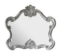 Orsina Antique Silver Wall Mirror, Hallway Mirror, Decorative Mirror With Symmetrical Floral Relief, Distressed Mirror Orsina Silver