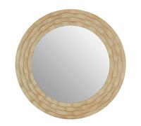 Orsina Antique Silver Wall Mirror, Round Wooden Frame Wall Mirror For Living Room & Hallway, Statement Mirror in Natural Orsina Natural