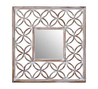 Premier Housewares Antique White Lattice Frame Wall Mirror