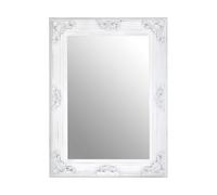 Premier Housewares Rectangular Wall Mirror/Classic Mirrors For Bathroom/Bedroom/Garden Walls Fancy Wall Mounted Mirrors For Hallway With White Finish W84 X D7 X H113cm.