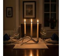 Orsina Antler Design 3 Candle Holder Stand, Christmas Candlestick Holder With Decorative Finish