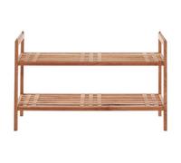 Premier Housewares Shoe Racks Storage Lightweight Two Tier Wooden Shoe Cabinet Natural Finish Shoes Rail / Shoe Rack Organiser Rack 26 x 40 x 69
