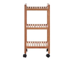 Orsina Arla 3 Tier Walnut Wood Bathroom Trolley