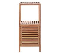 Orsina ARLA Two Tier Walnut Wood Bathroom Shelf Unit in Natural Orsina Natural