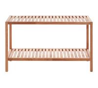 ARLA Walnut Wood Two Tier Storage Shelf Unit Premier Housewares Natural One Size