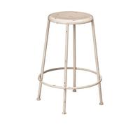Orsina Artisan Cream Metal Round Footrest Stool