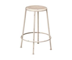 Orsina Artisan Cream Metal Round Footrest Stool