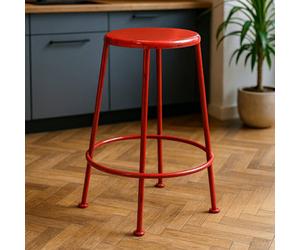 Orsina Artisan Red Metal Bar Stool