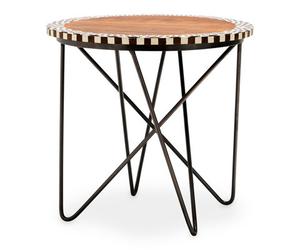 Orsina Artisan Round Acacia Wood Side Table.