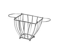 Orsina Asa Chrome Fruit Basket with Round Handle in Silver Orsina Silver