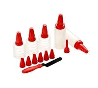 Orsina Assorted 8 Plastic Decorating Nozzles Decorating Set, Creative Cake Decorating Set For Kids Birthday Parties in Red Orsina Red