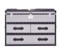 Orsina Authentic Luxury Design Black And White Genuine Cowhide 3 Drawer Cabinet, Spacious Design Storage Unit
