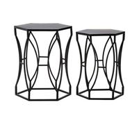 Premier Housewares Avantis Concave Black Tables