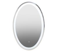 Orsina Avelino Illuminated Silver Oval Mirror Silver
