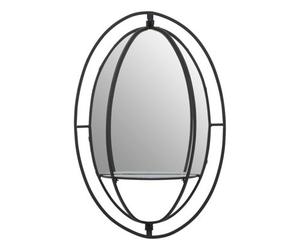 Orsina Avento Oval Shelved Black Wall Mirror