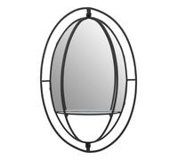 Orsina Avento Oval Shelved Black Wall Mirror Orsina Black