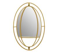 Orsina Avento Oval Shelved Gold Wall Mirror