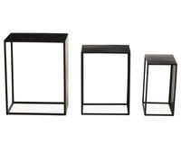 Orsina Avento Set Of Three Rectangular Nesting Tables in Black Orsina Black