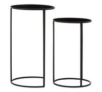 Orsina Avento Set Of Two Round Black Plant Stands