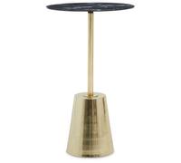 Orsina Avola Black Marble Effect Top Gold Base Side Table