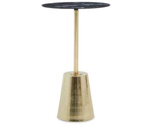 Orsina Avola Black Marble Effect Top Gold Base Side Table
