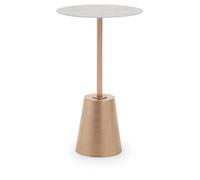 Orsina Avola White Marble Effect Top Gold Base Side Table