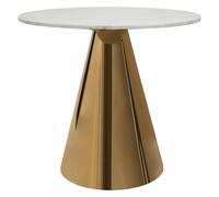 Orsina Azalea Round Marble Top Dining Table in Gold Orsina Gold