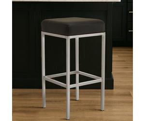 Orsina Baina Black Pu And Chrome Finish Bar Stool
