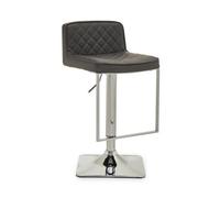 Orsina Baina Dark Grey And Chrome Square Base Bar Stool