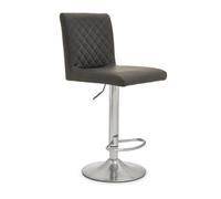 Orsina Baina Dark Grey Chrome Bar Stool With Round Base