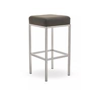 Baina Dark Grey And Chrome Finish Bar Stool - Grey