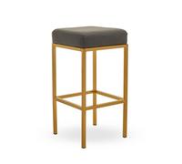 Orsina Baina Dark Grey Pu And Gold Finish Bar Stool