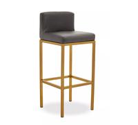 Orsina Baina Pu Finish Bar Chair with back in Grey Orsina Grey