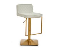 Interiors by Premier Baina Square Base Bar Stool Premier Housewares White One Size