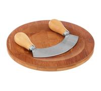 Orsina Bamboo Chopping & Serving Board With Mezzaluna Chopper, Cutting Board Set, Cutting Board & Herb Chopper in Natural Orsina Natural