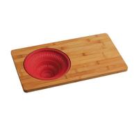 Chopping Board with Silicone Collapsible Colander - Bamboo