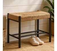 Orsina Bandar Natural Rope & Black Wood Small Bench Orsina Black