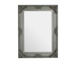Orsina Baroque Rectangle Gold Wall Mirror, Decorative Wooden Frame Mirror For Console Table, Antique Floral Mirror in Silver Orsina Silver