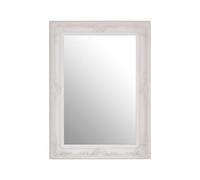Premier Housewares Wall Mirror/Mirrors For Garden/Bathroom/Living Room With Carving Rectangular Frame/White Finish Wall Mounted Mirrors W83 X D8 X H113cm.
